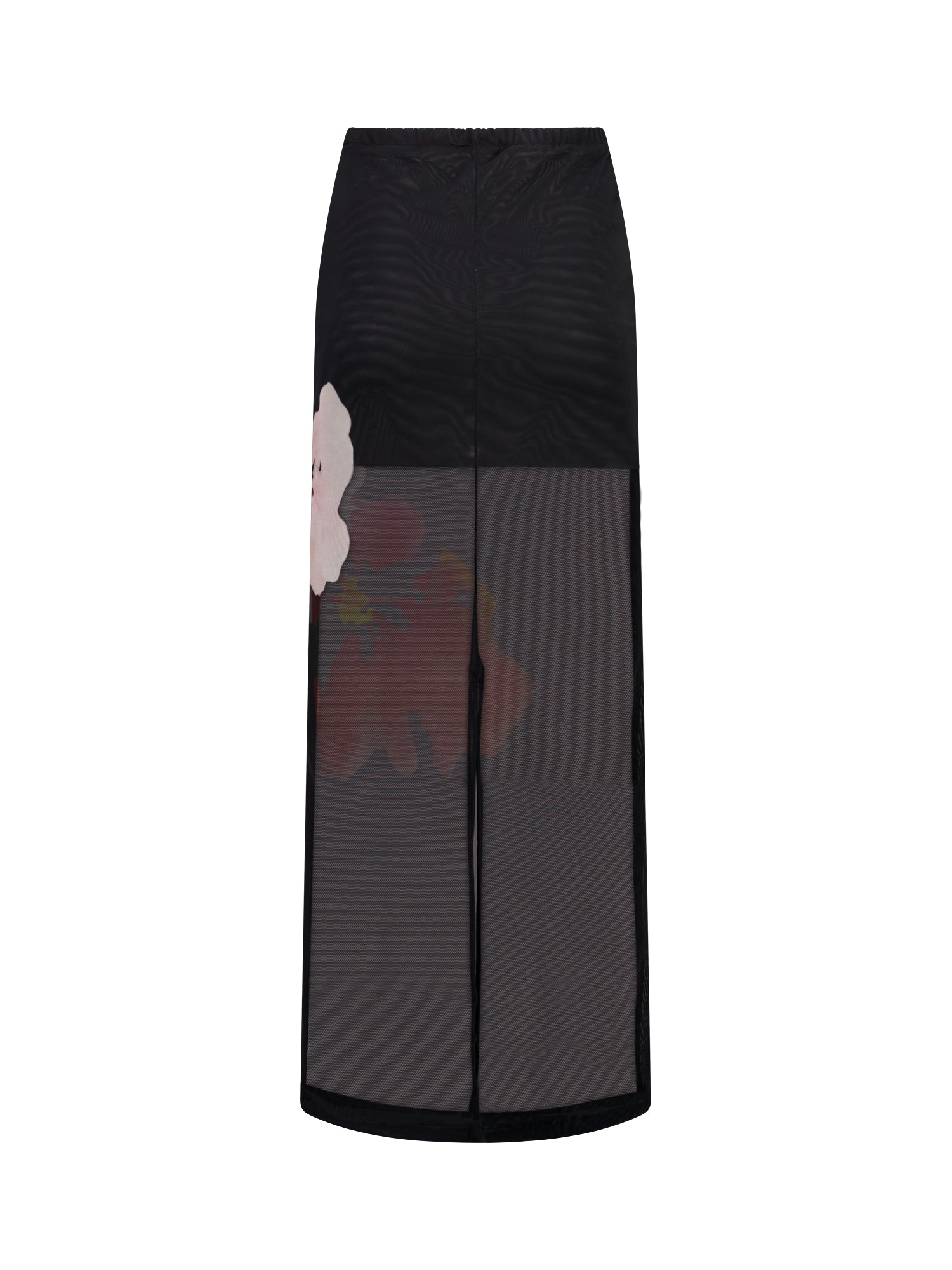 Mesh Maxi Skirt | Black Floral